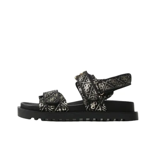 GUESS Пляжные сандалии, черные, женские