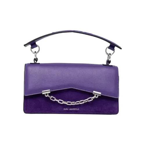 Сумка через плечо из замши теленка Karl Lagerfeld женская темно-фиолетовая