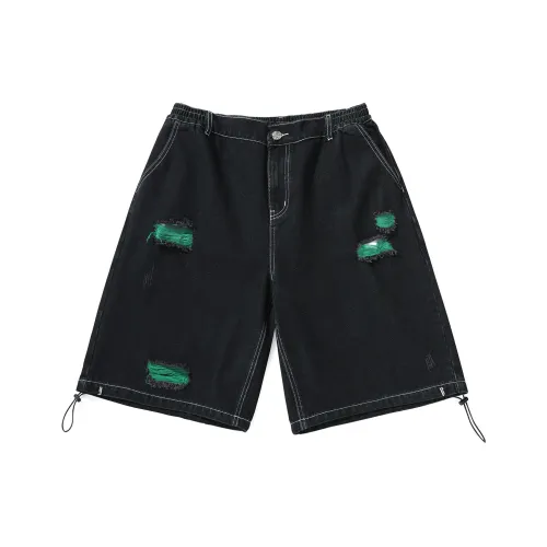 GENANX Черно-зеленые Унисекс Повседневные шорты