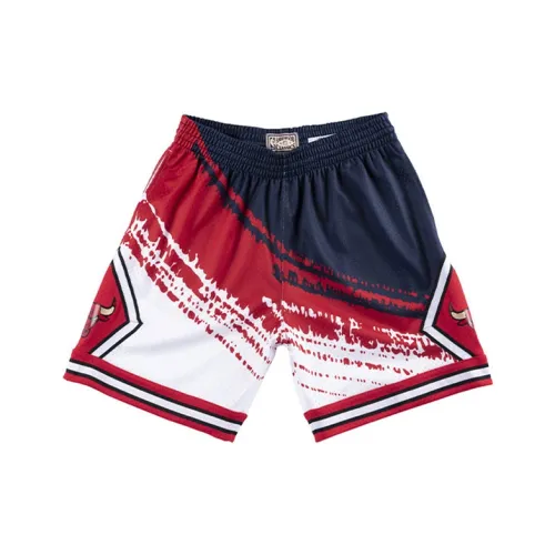 Mitchell Ness Белый Синий Красный Мужские баскетбольные шорты