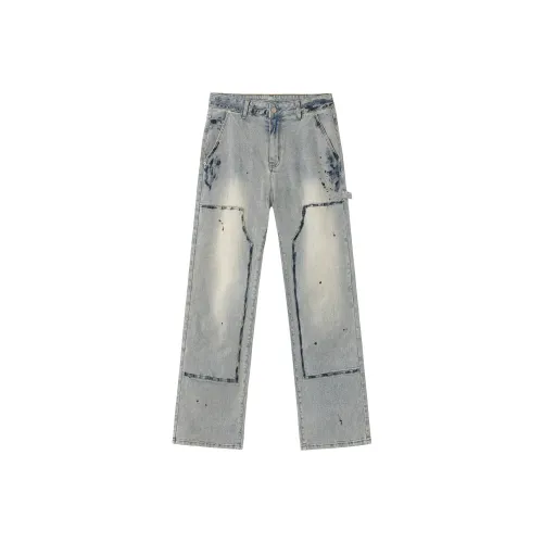 PILOTDRAGON P D 24FW Джинсы Унисекс Желтый Грязь