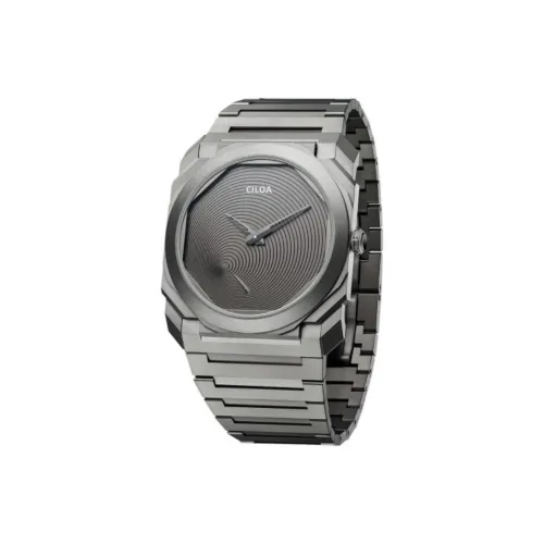 CILOA Кварцевый механизм Часы Мужские Серый циферблат
