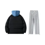 Комплект одежды (Черный и синий топ + серые повседневные штаны)