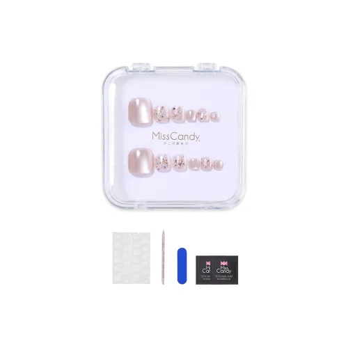 Miss Candy Ручная работа Ноги False Nail Короткий Квадратный And Круглый Розовый Телесный Сияние