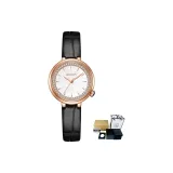 Ремень черный, ремешок розово-золотой, белый