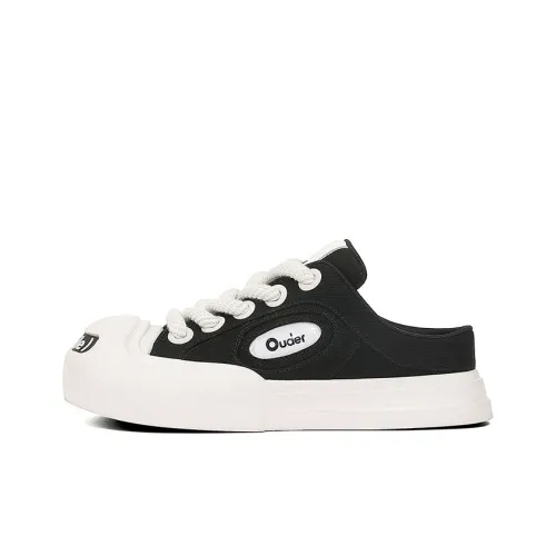 Ouder Smiler Low Top Canvas Shoes Black/White Women's