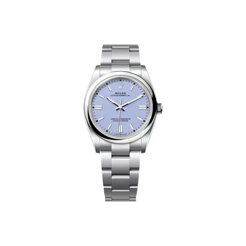 ROLEX Автоматический Механический Movement Женские Oyster Perpetual Часы 36 мм Фиолетовые