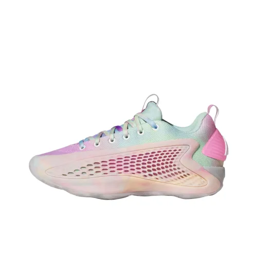 Adidas A.E. 1 Противоскользящий Устойчивый к истиранию Низкий Топ Детские Баскетбольные Кроссовки Белый Розовый