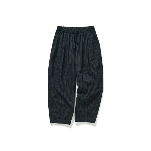 714STREET Повседневные брюки Унисекс Темно-синий Синий Полосы