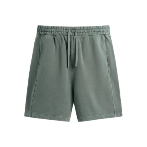 ZARA Повседневные шорты Мужские Выстиранные Зеленые