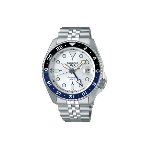 SEIKO Series 5 Автоматический Механический Механизм Нержавеющая Сталь Ремешок Часы 42,5 мм Мужские Часы Белый Циферблат