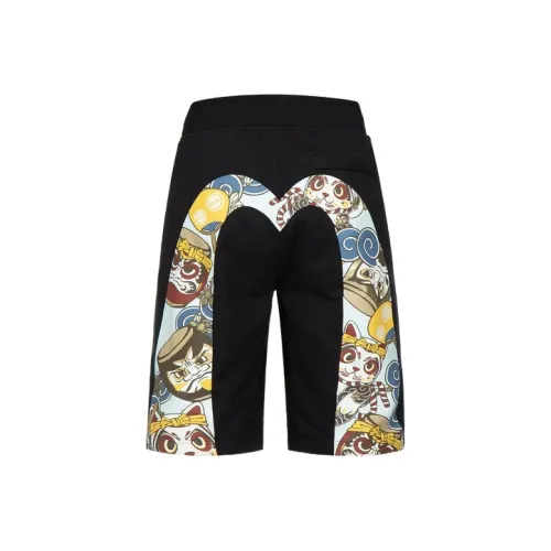 EVISU Черные Мужские Повседневные Шорты