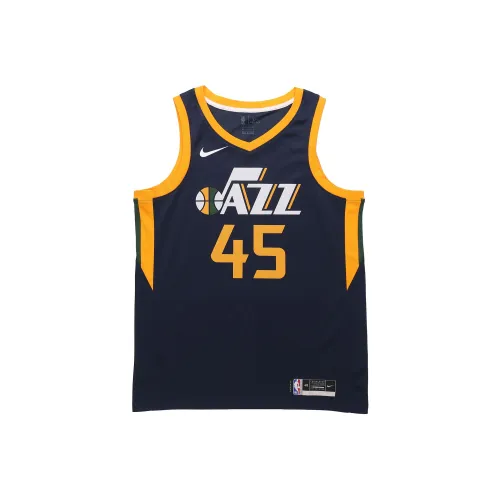 Nike NBA Баскетбольная Джерси Мужская Университетская Темно-синяя Солнечно-желтая