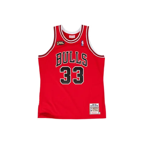 Mitchell Ness Красный Мужская баскетбольная футболка