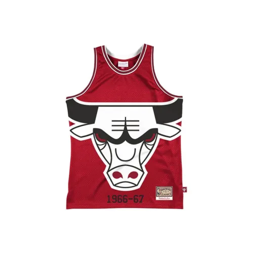 Mitchell Ness Красный Мужская баскетбольная футболка