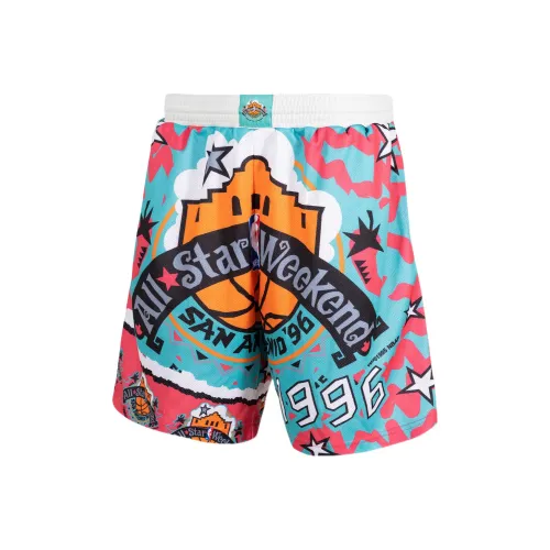 MITCHELL NESS Баскетбольные шорты Мужские Циан Розовый