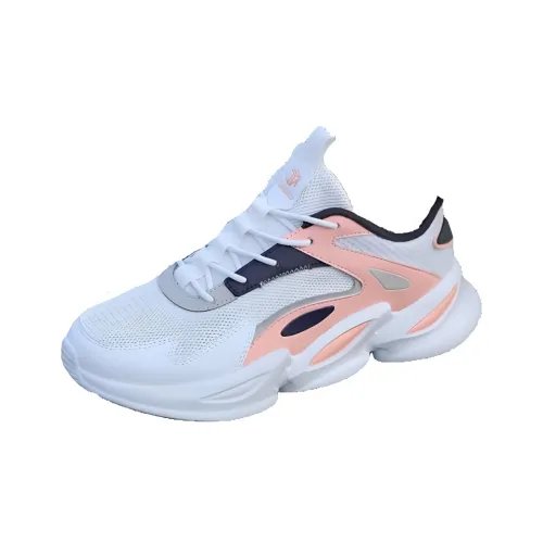 QIAODAN Амортизация Устойчивый к истиранию Дышащий Легкий Низкий Топ Беговые кроссовки Женские Белый Розовый