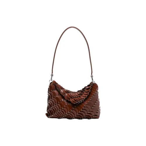 Paco Rabanne Сумка через плечо из телячьей кожи Женская цвет коньячного коричневого