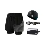 Черный Серебряный + Маленькая Рамка Очки для плавания + Шапочка для плавания