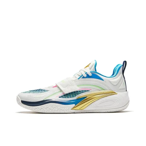 ANTA KAI 1 Slip Устойчивый к истиранию Низкий Топ Баскетбольные кроссовки Мужские Белый Синий