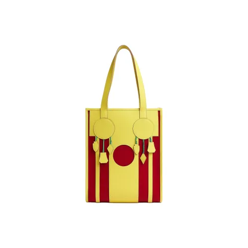 HERMES Dream Catcher Холст Овечья кожа Сумка Женская Желтый и Красный