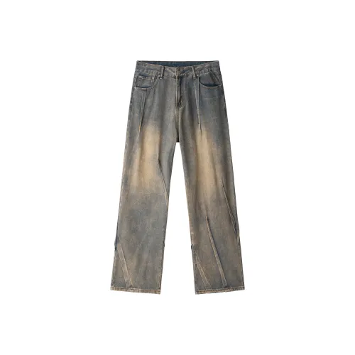 XINYINSU 24FW Джинсы Унисекс Винтаж Синий