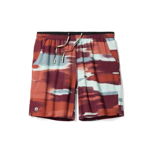 SMARTWOOL Мужские Активные Шорты с Подкладкой 8' Короткие Повседневные Черные Вишневые Horizon