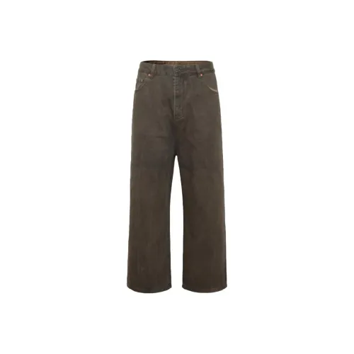 FAKE VINTAGE Джинсы Мужские Грязь Wash Коричневый