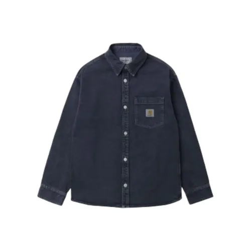 Carhartt WIP Blue Men's Shirts Кархарт WIP Синий Мужские Рубашки