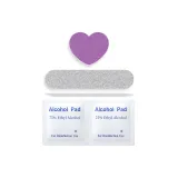 Лазерный Серебряный и Белый 5 шт. Набор (Наждачная бумага + Кристальная палочка + Губка в форме сердца + Маленькие хлопковые ватные палочки * 2)