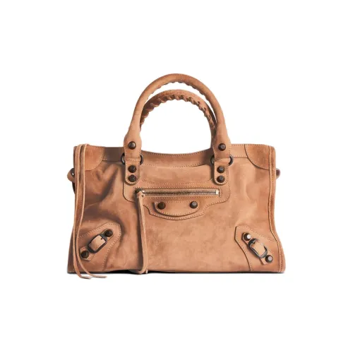 Balenciaga Le City Замша Телячья кожа Одно плечо Сумка Маленькая Женская CAMEL