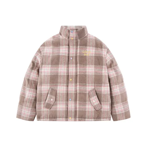 Nicebad Хлопковый пуховик унисекс хаки розовый