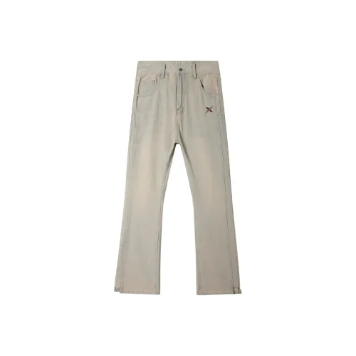 XINIYA TRAVEL Джинсы Унисекс Желтый Грязь