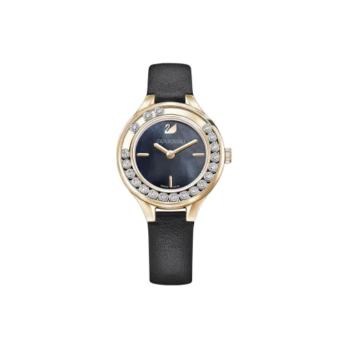 Swarovski Lovely Crystals Collection Женские часы Кварцевый механизм Кожаный ремешок 31 мм Черный циферблат