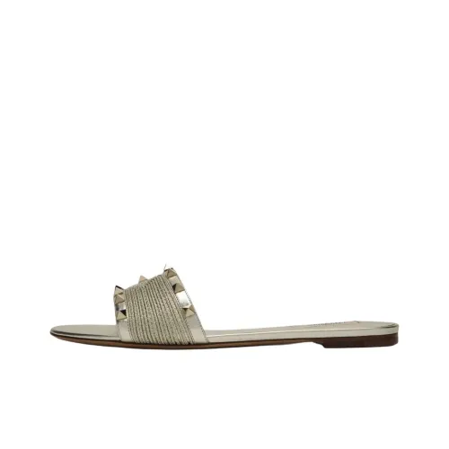Valentino Roman Stud Rubber Slide Тапочки Женские Platinum