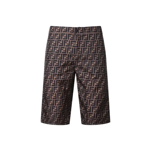 FENDI Коричневые Мужские Пляжные Шорты