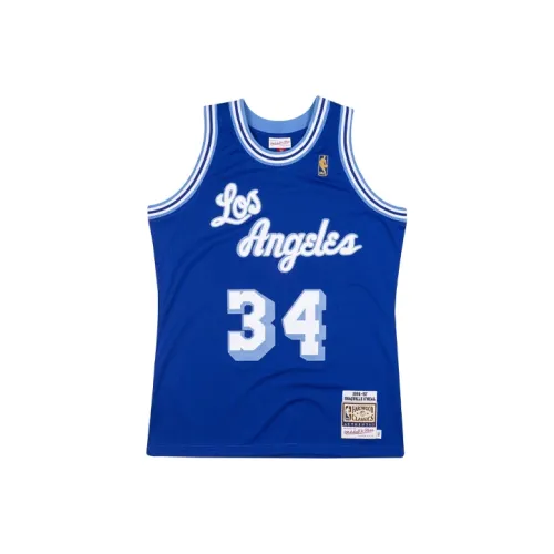 Mitchell Ness Королевский синий Мужская баскетбольная футболка