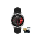 Серебряный красный циферблат, ремешок