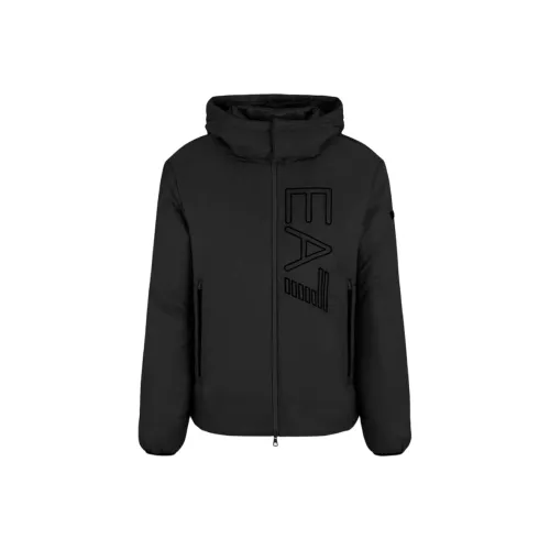 EMPORIO ARMANI EA7 FW24 Хлопковый пуховик Мужской Черный