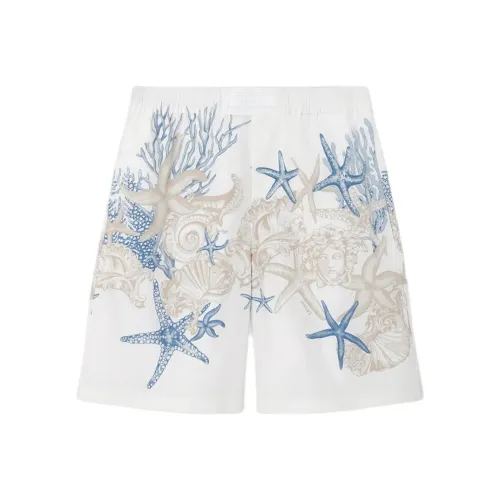 VERSACE LA Vacanza Праздника Коллекция SS24 Повседневные шорты Мужской Белый