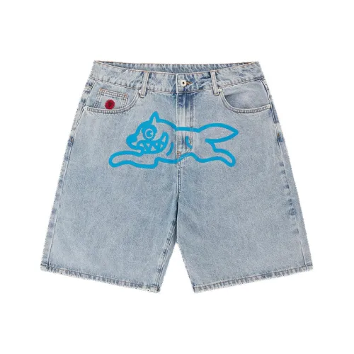 ICECREAM Джинсовые шорты Унисекс Выстиранный Синий