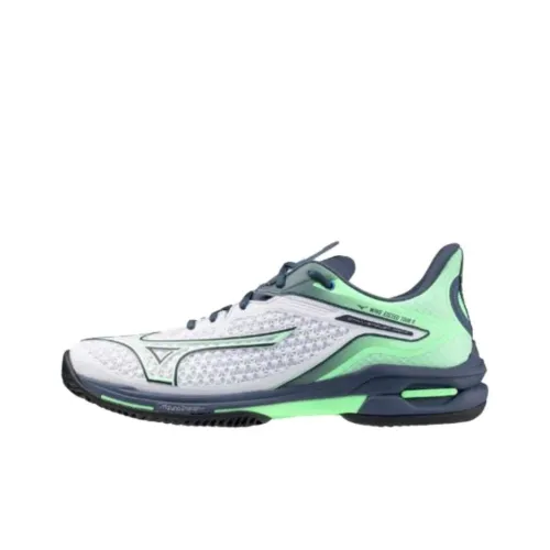 Mizuno Wave Exceed Tour 6 Амортизаторы Slip-resistant устойчивые к истиранию Низкий топ Кроссовки для тенниса Унисекс Мятно-зеленый