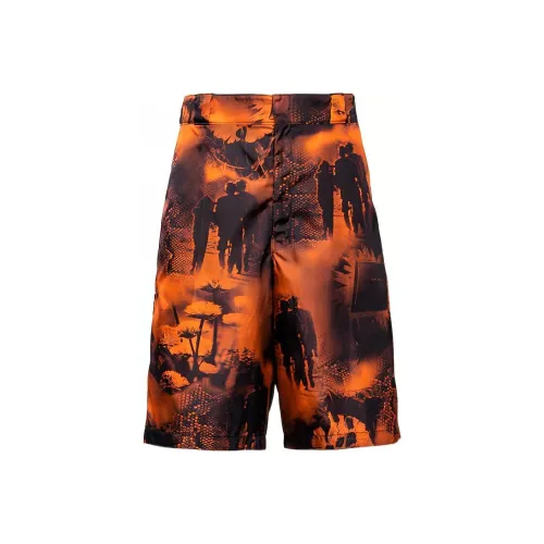 PRADA Orange Men's Casual Shorts PRADA Апельсиновые Мужские Повседневные Шорты