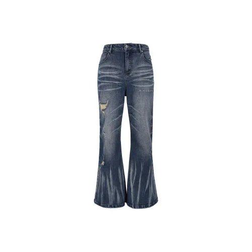 BJHG Джинсы Унисекс Озеро Цветочный Синий