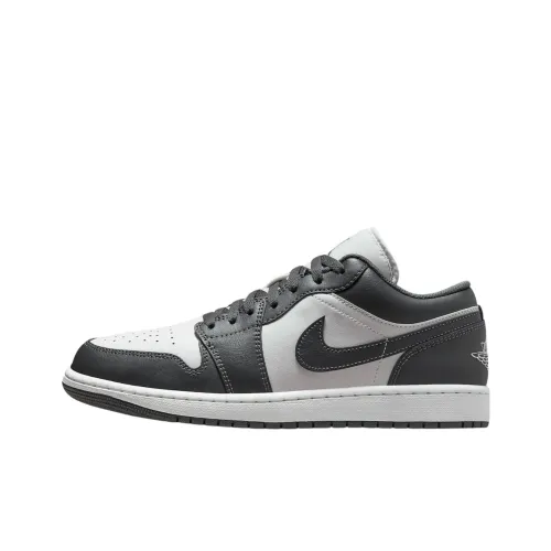 Jordan Air Jordan 1 Нижняя юбка Устойчивая к истиранию Низкий Топ Винтажные баскетбольные кроссовки Унисекс Серый Белый