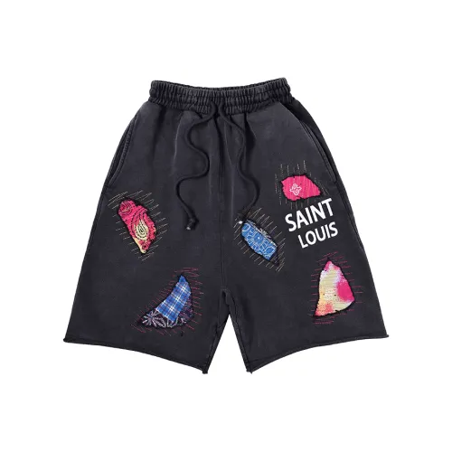 SSSAINT LOUIS Промытый черный Унисекс Повседневные шорты