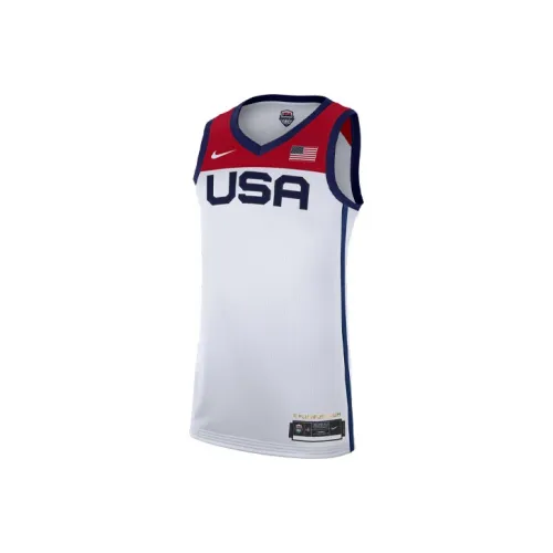 Nike Белый Мужская баскетбольная футболка