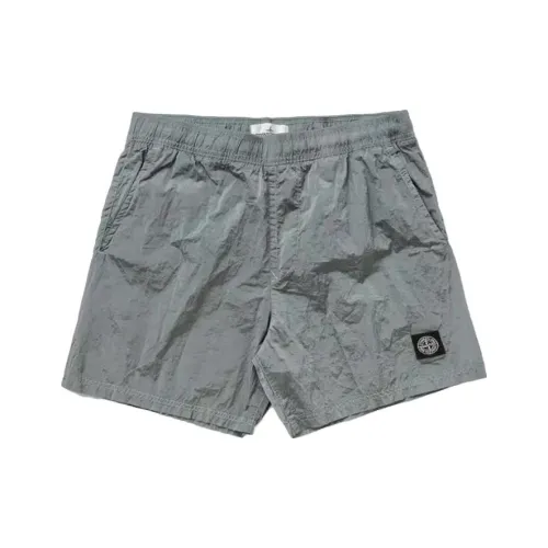 Stone Island Серебристо-серые Мужские Повседневные Шорты