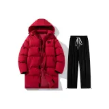 Флисовый комплект одежды (Красный топ + Черные штаны)