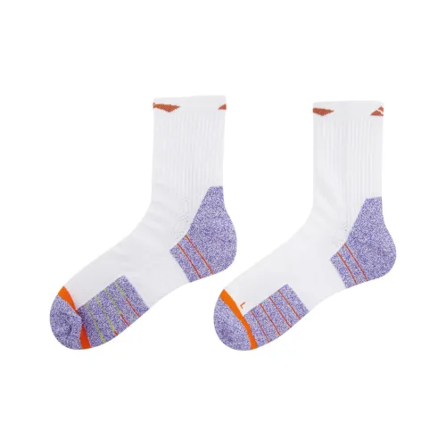LINING Running Collection 1 шт Белый/Флуоресцентный Звезда Фиолетовый Унисекс MID Носки до икры